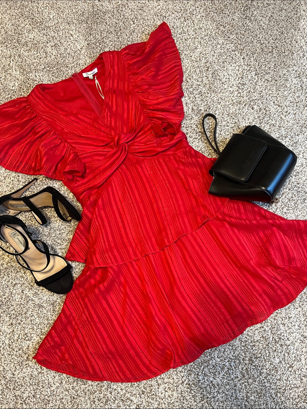 the clothing company Red Knot-Front Flutter Mini Dress